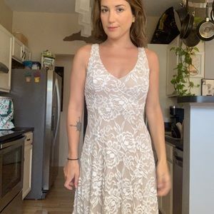 Show Me Your MuMu Jenn Lace Maxi Dress, nude